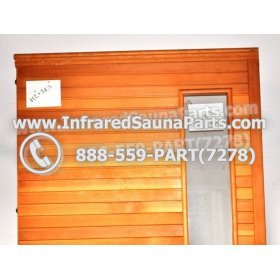WOOD SAUNA WALLS - HEMLOCK WOOD SAUNA PANEL WITH GLASS ( 71.2 x 38.3" ) K 2